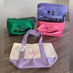 NWT - Trader Joe’s mini tote and 3 mini insulated bags